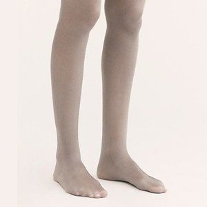 FREE PEOPLE Time to Shine Semi Sheer Silver Tights
